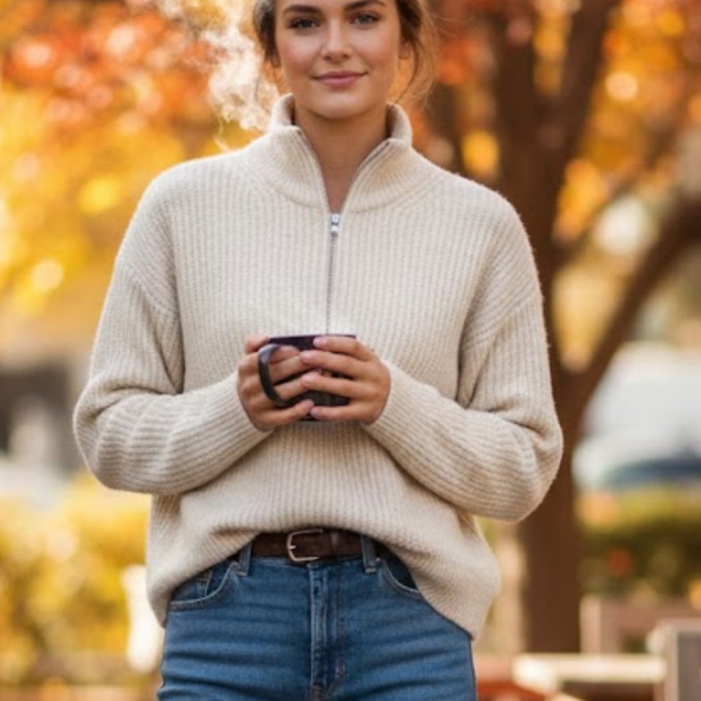 Vince Camuto Cream Turtleneck Sweater